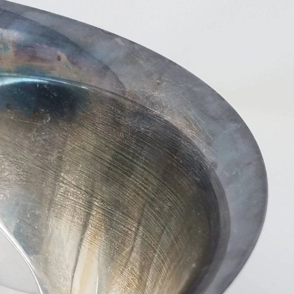 Vintage Silver Patinaed Large Pedestal Bowl, Paul Revere Reproduction #10 - Picture 6 of 9